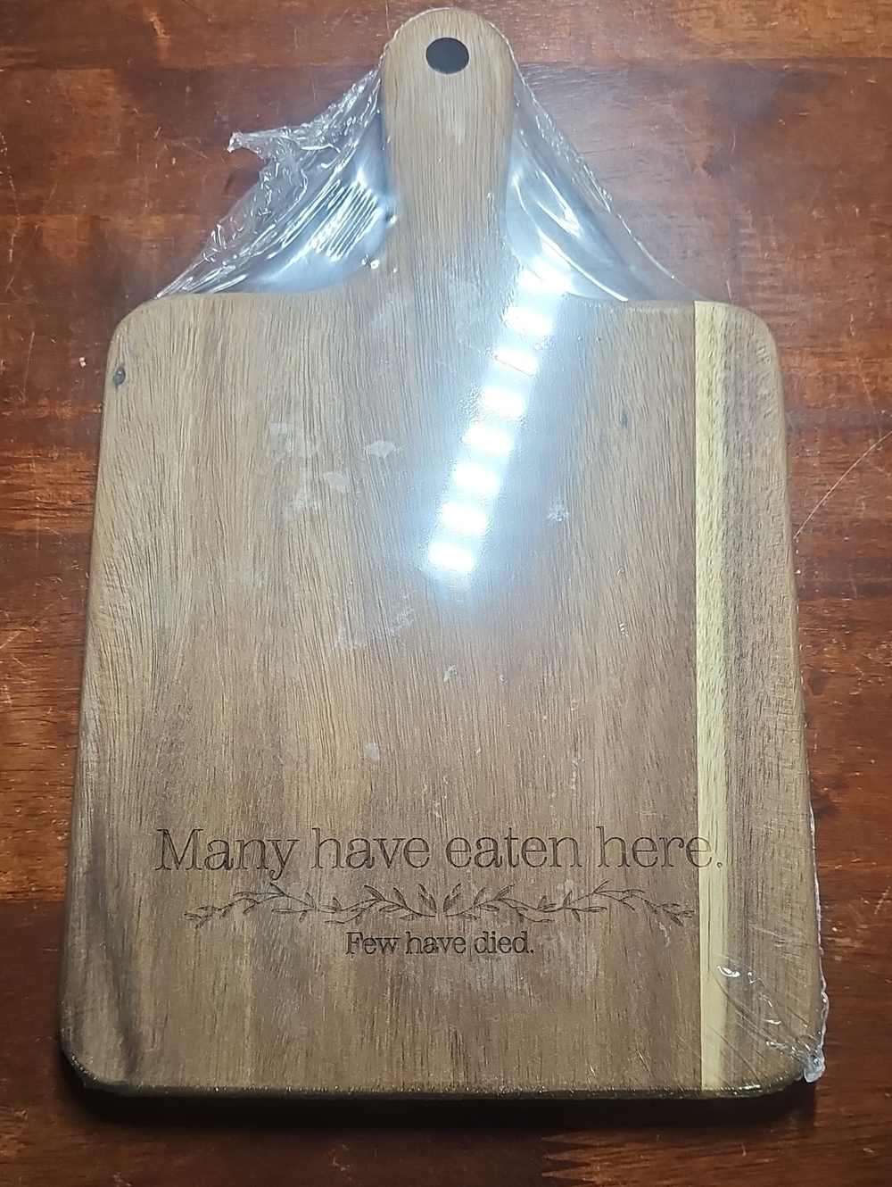 Source Unknown Brown Wood Serving Cutting Board with Handle